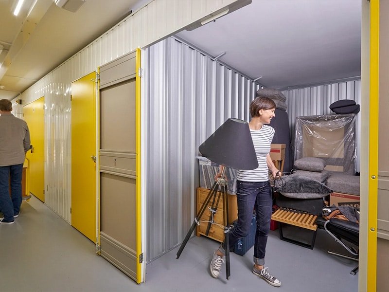 Customer opening a storage unit